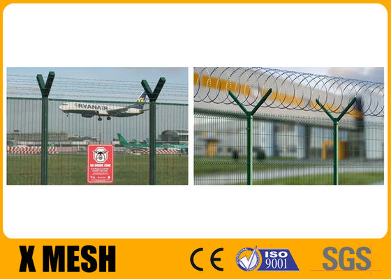 Keamanan Tinggi 3D V Mesh Metal Mesh Anggar Bubuk Hijau Dilapisi Untuk Lapangan Bandara