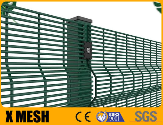 Green Powder Coated Clear View Fence Anti Climb 358 Dengan Diameter Kawat 4mm Untuk Taman