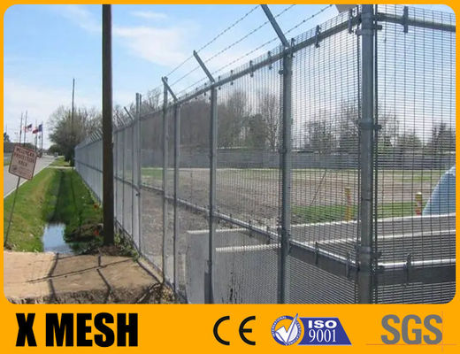 Hot Galvanized Silver Color Anti Climb Mesh Fence 358 Anti Cut Clear View Wire Mesh Panel